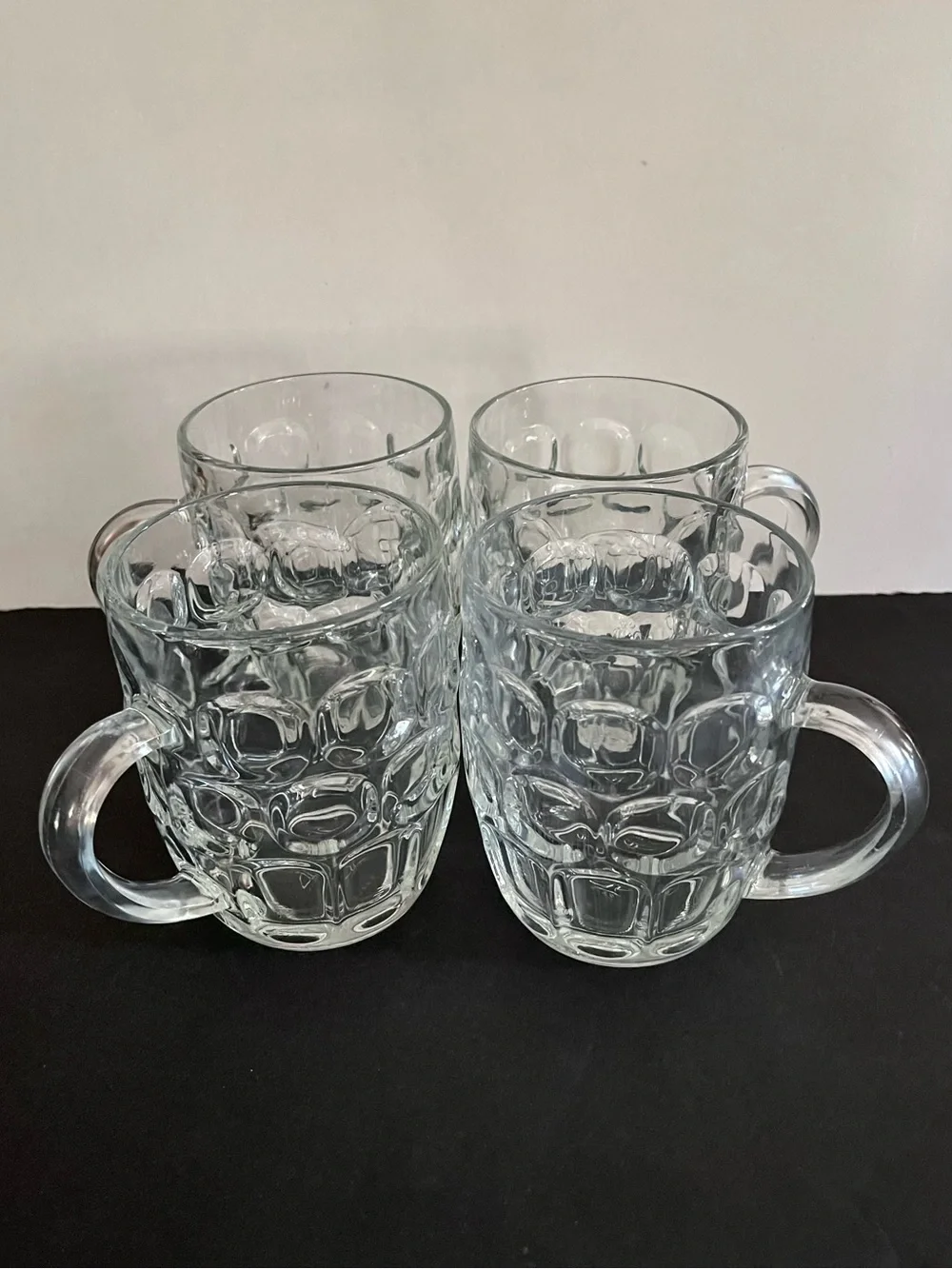 Ravenhead R5V1 Dimple Thumbprint Panel Clear Pressed Jug Glass Handle Mug